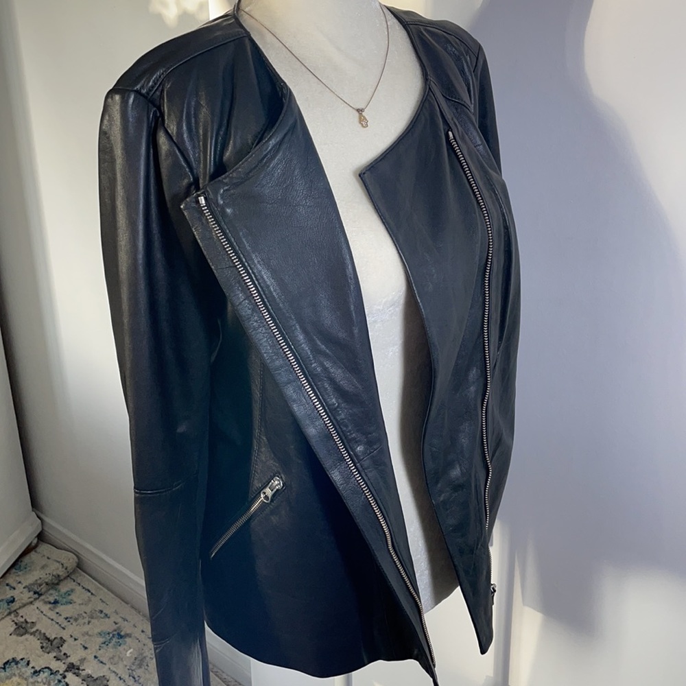 Trouve Leather Zip Up Jacket